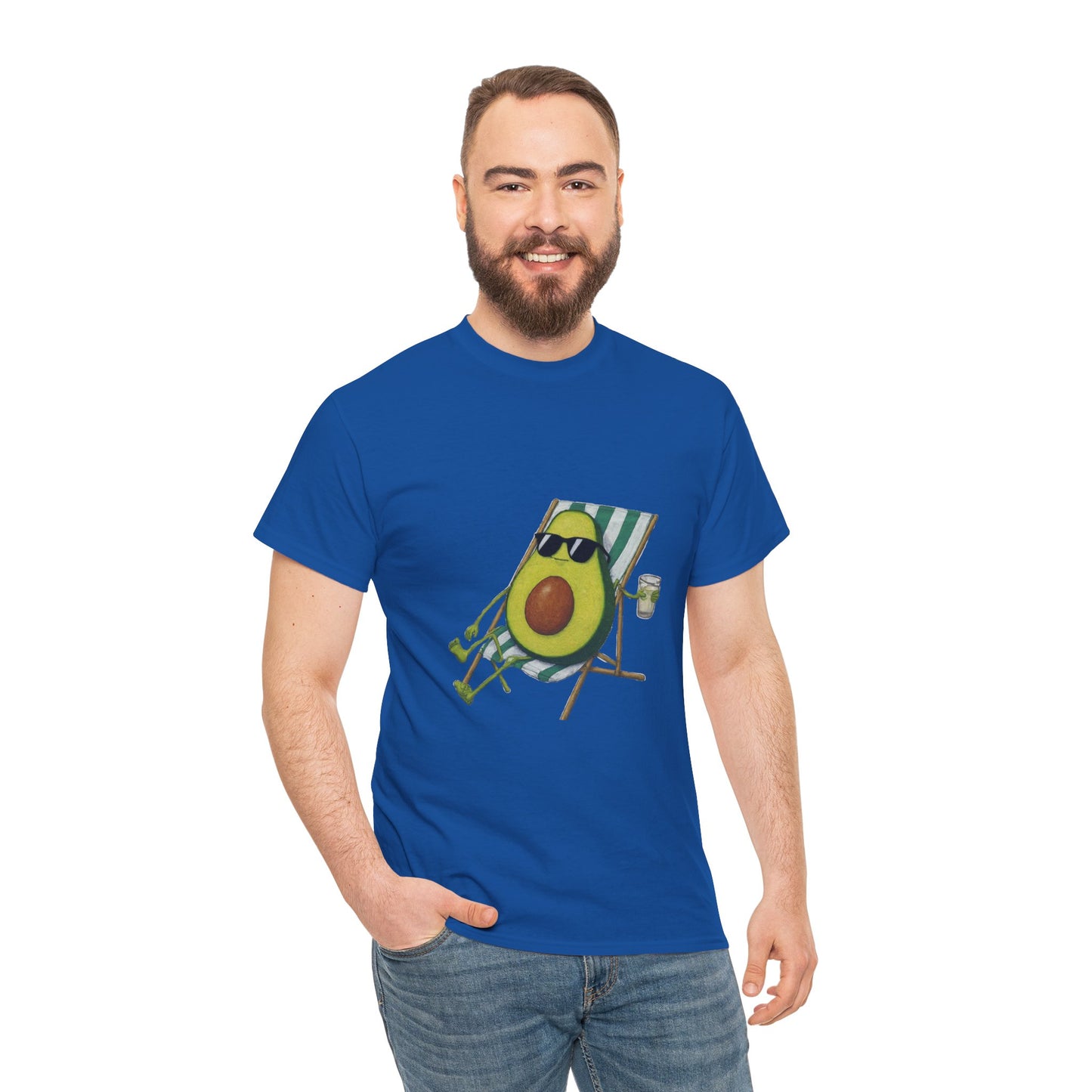 Camiseta unisex de algodón pesado con estampado de aguacate: comodidad y estilo para todos los días