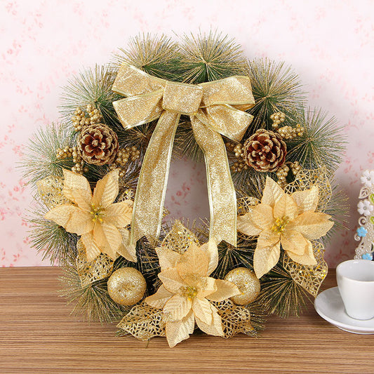 New creative Christmas ornaments hot sale 40cm pine needles Christmas Wreath ornaments manufacturers wholesale