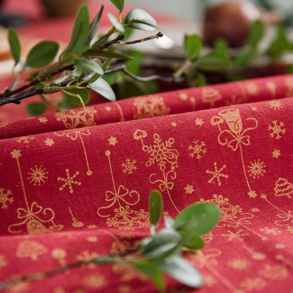 Christmas red gilded tablecloth