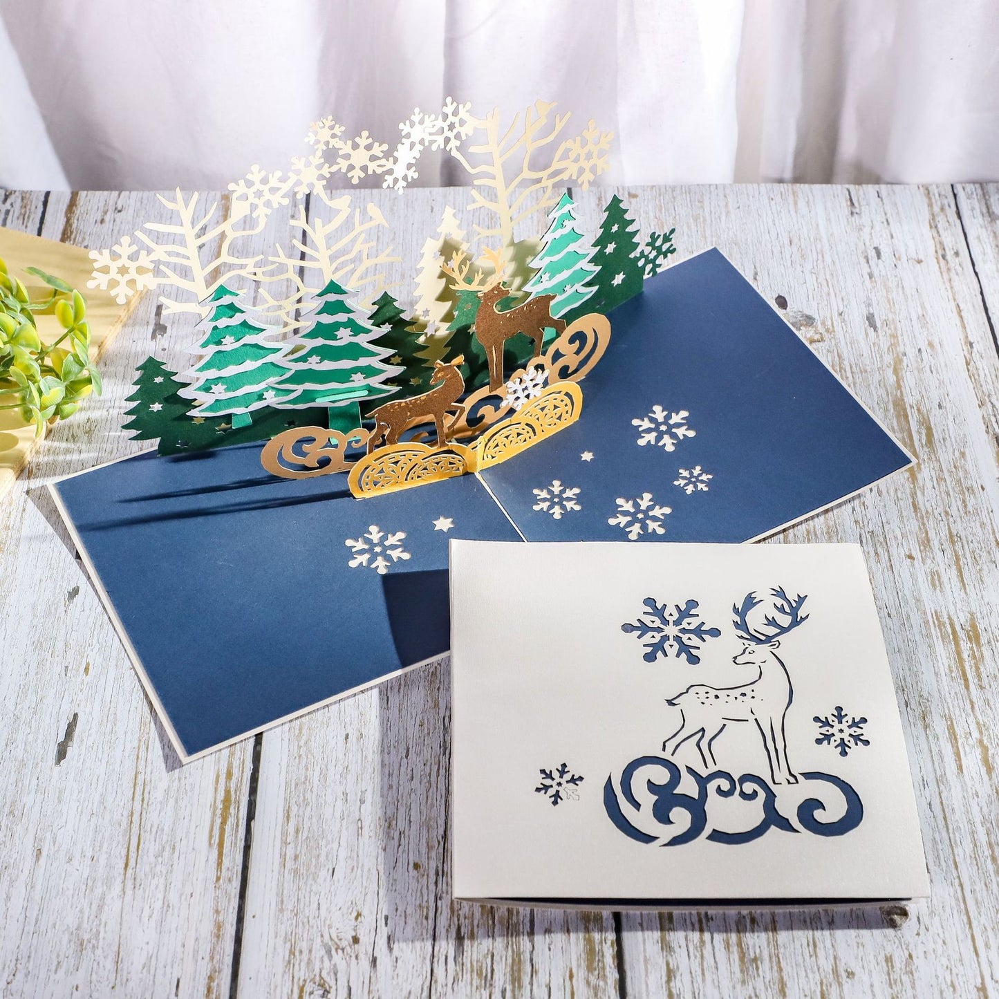 Handmade paper Christmas elk CARDS