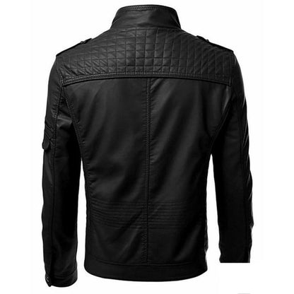 PU Leather Jacket | Slim & Zip-Up Design