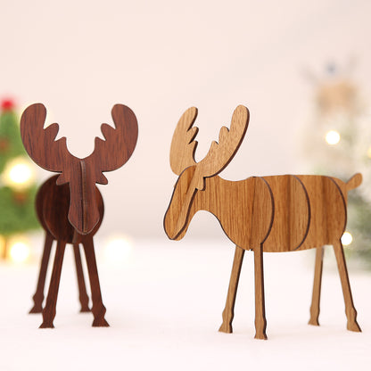 Wooden crafts Christmas elk ornaments