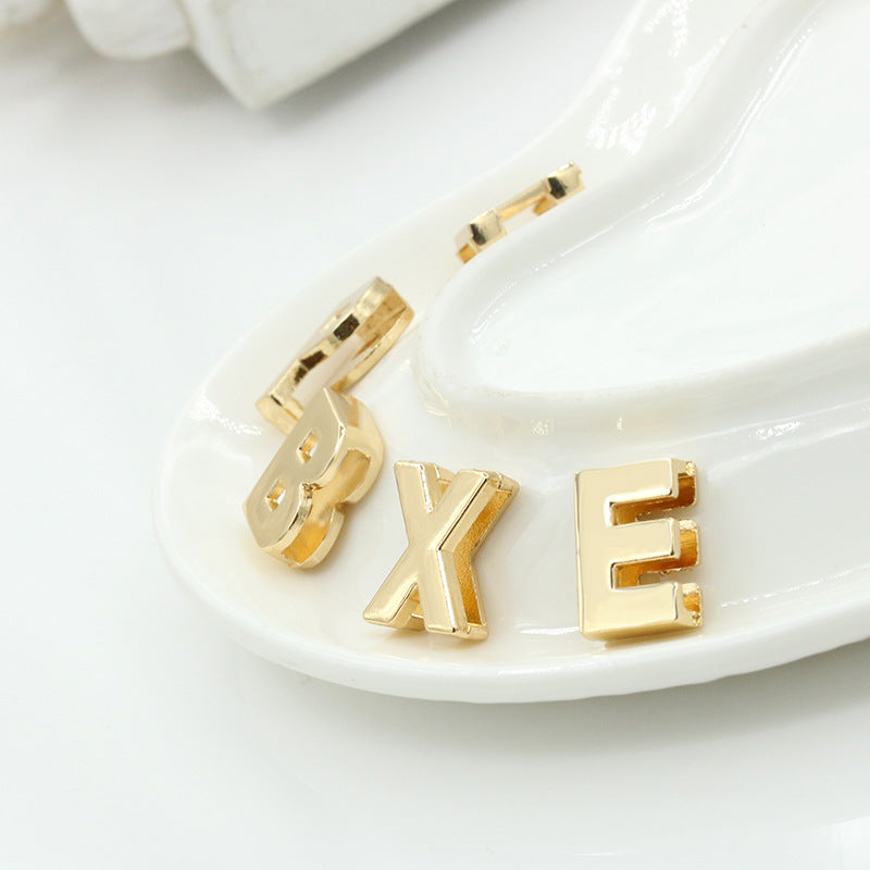 3D Bubble Initial Necklace – Gold Plated A-Z Letter Pendant (Stainless Steel, Dainty Personalized Jewelry)