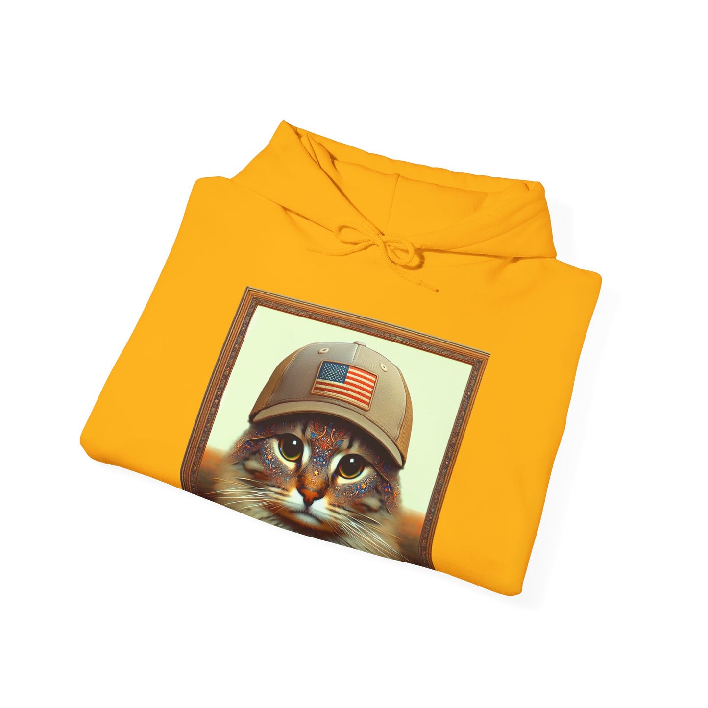 Cat in Cap USA Hoodie Sweatshirt