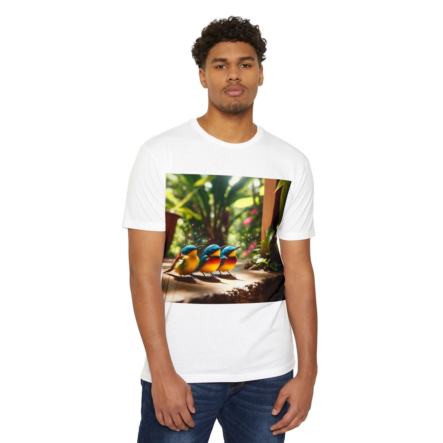 T-Shirt with Three Little Jamaican Birds Design