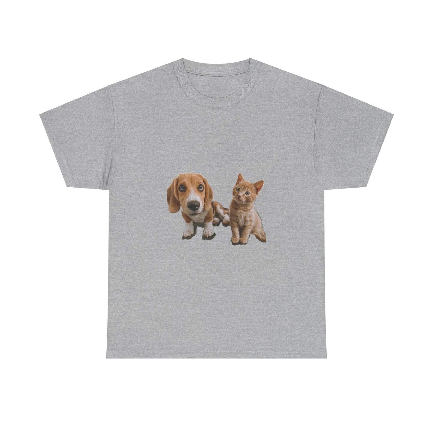 Amigos peludos amantes de las mascotas unisex camiseta de algodón pesado