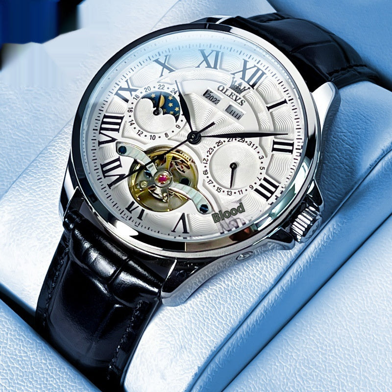 Men's Fashion Watch – Sleek Steel & Leather Design