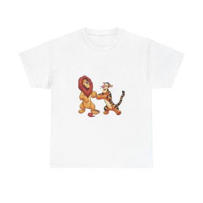 león y tigre unisex camiseta de algodón pesado