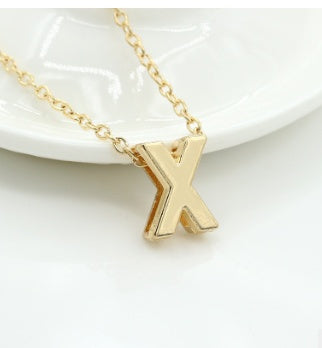 3D Bubble Initial Necklace – Gold Plated A-Z Letter Pendant (Stainless Steel, Dainty Personalized Jewelry)