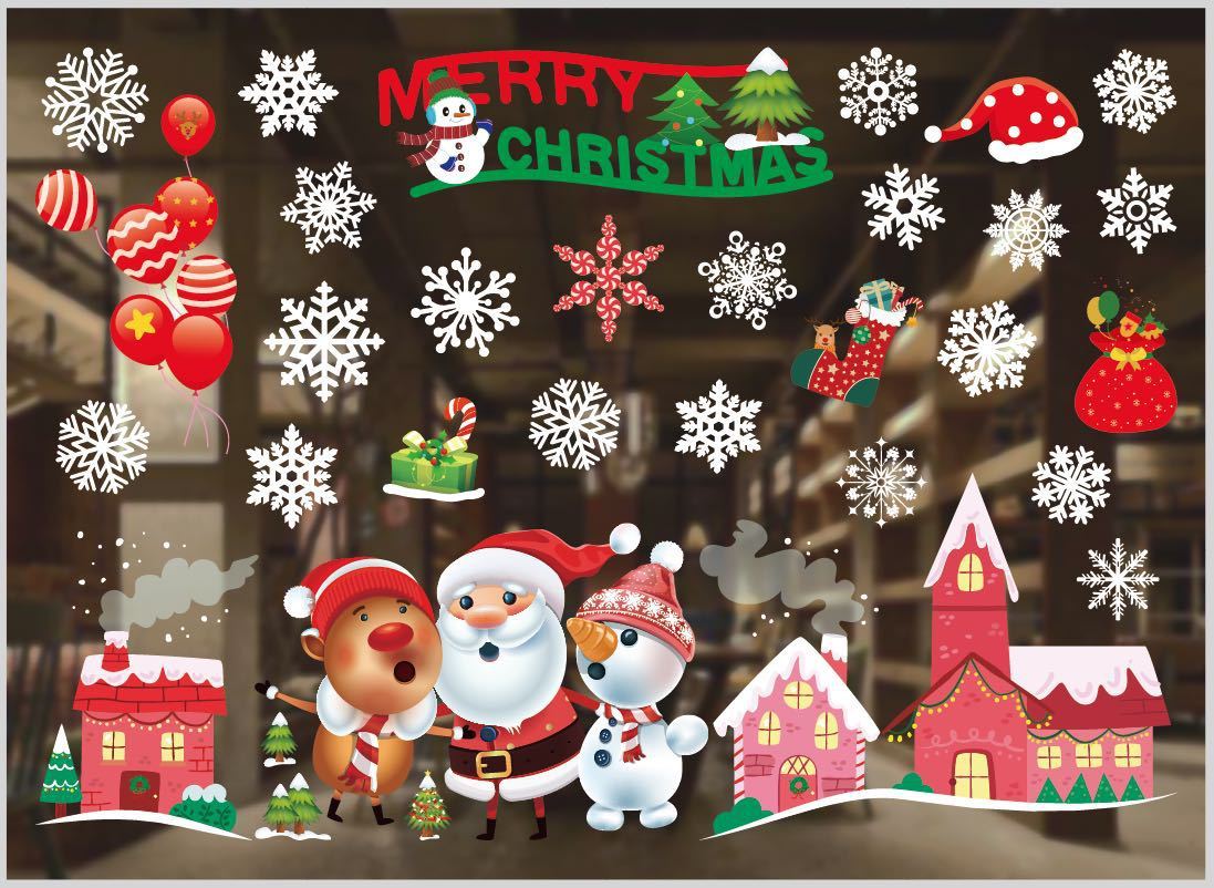 Christmas color window stickers