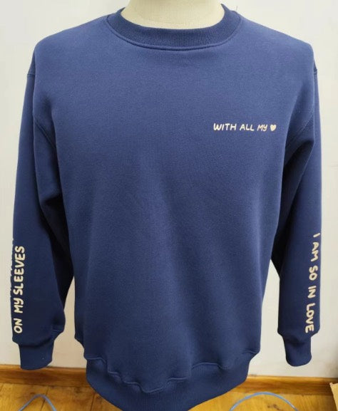 SOUKA: Embroidered long-sleeve thick sweater-4