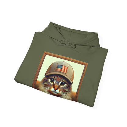 Cat in Cap USA Hoodie Sweatshirt