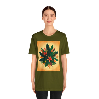 Jamaican flowers Unisex Jersey Short Sleeve Tee