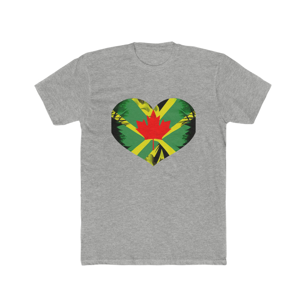 Reggae Rhythm meets Maple Melody: Men's Cotton Crew Tee Design