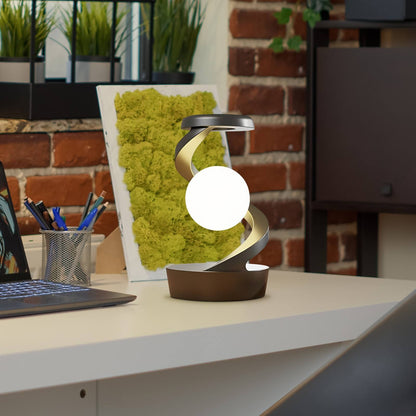 Rotating Moon Desk Lamp – Wireless Charging & Sensor Control