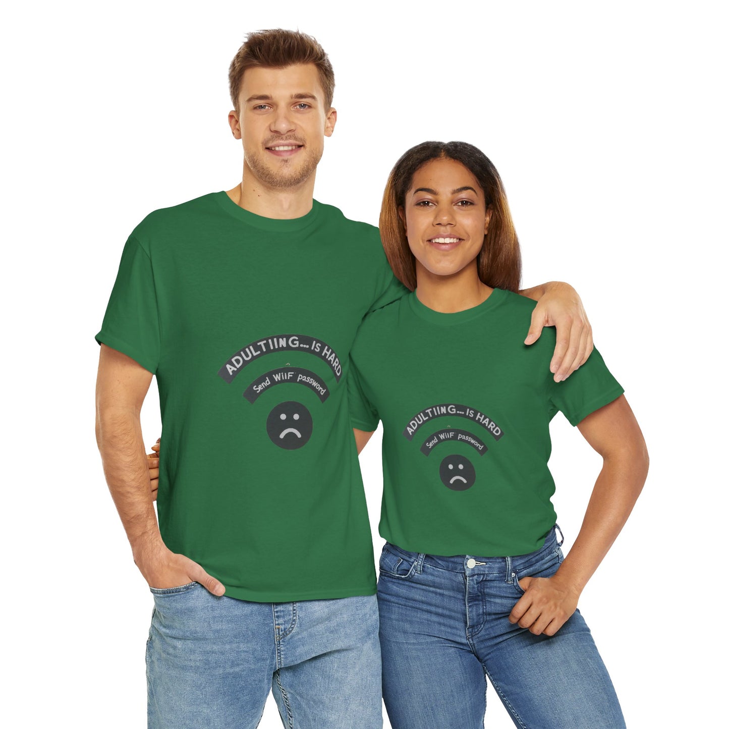 Adultar no es fácil unisex camiseta de algodón pesado