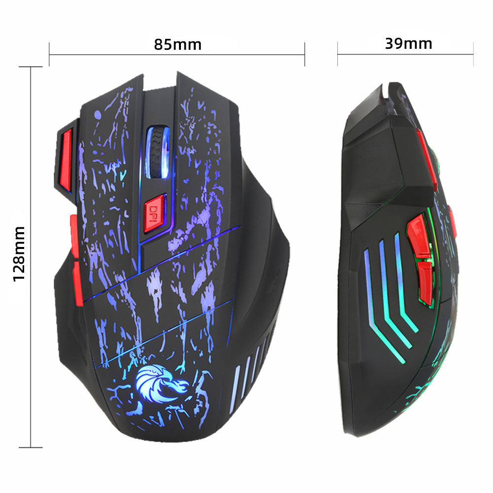 Water Crack Colorful Luminous Game Mouse Wired Mouse