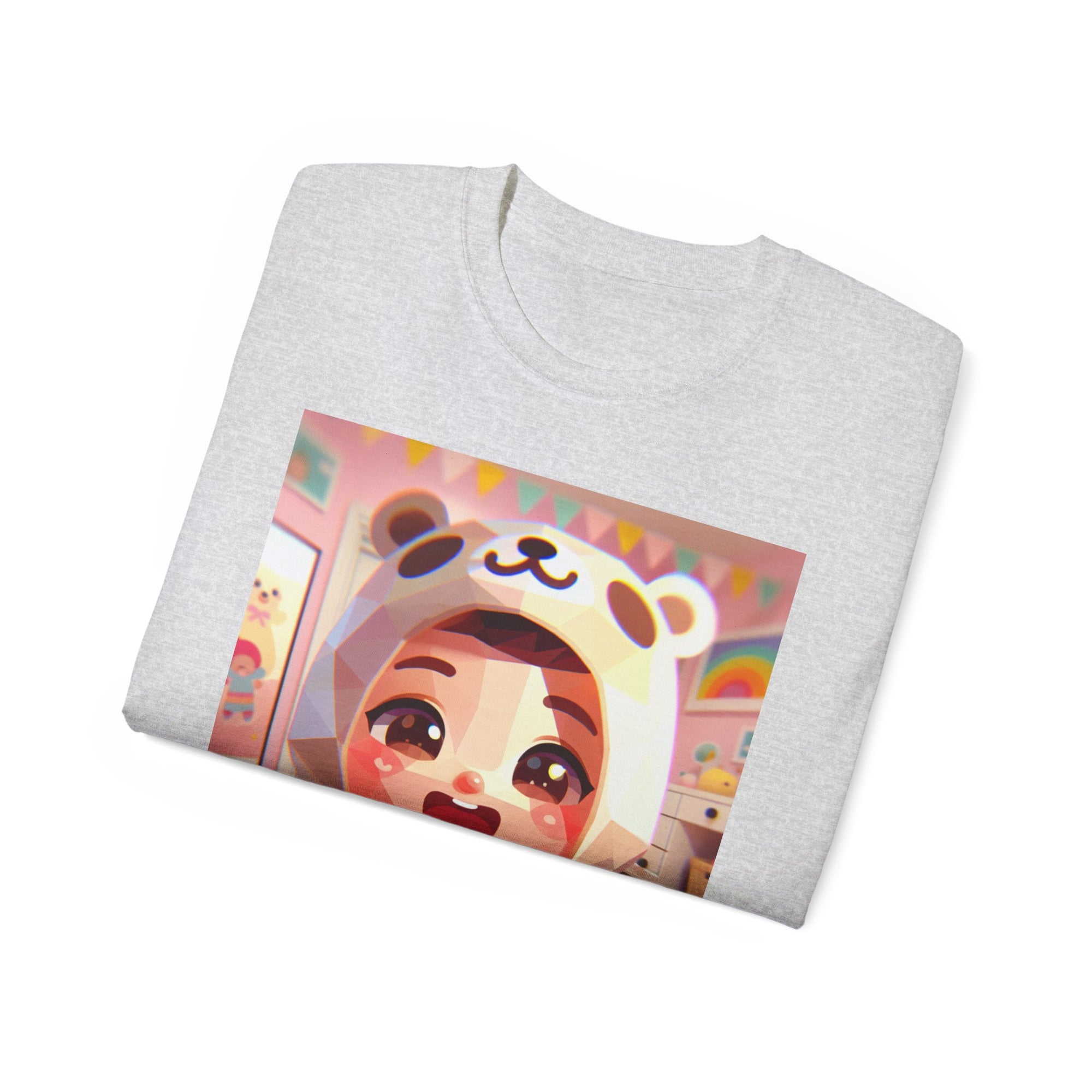 Cute Cartoon Animal Tee, Cozy Unisex T-Shirt for Kids, Gift for Animal Lovers, Birthday, Casual Style, Fun Wear