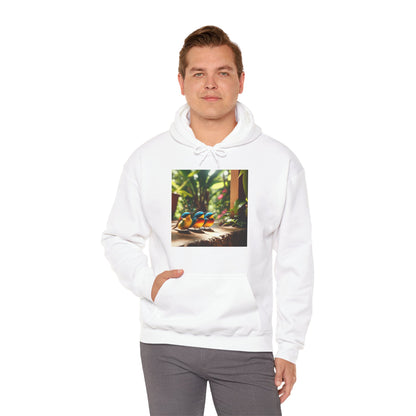 Jamaican Birds Hooded Sweatshirt - Tropical Island Vibes Reggae Pullover Hoodie