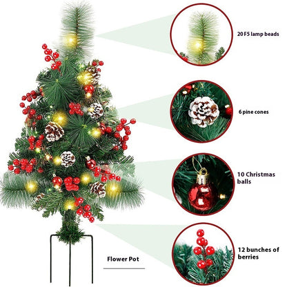 Christmas Solar Christmas Tree Floor Outlet Lawn Lamp Courtyard Landscape Decoration