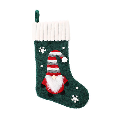 Christmas Decoration Embroidered Old Man Christmas Candy Socks Gift Bag Pendant