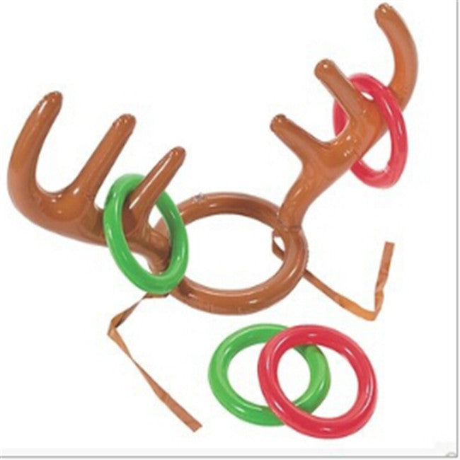 Christmas Game Inflatable Reindeer Antler Hat Ring Toss Christmas Gift