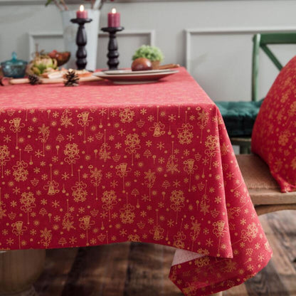 Christmas red gilded tablecloth