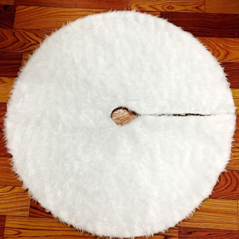 Pure white plush Christmas tree skirt Christmas plush tree skirt 78cm 90cm 122cm Christmas tree decoration tree