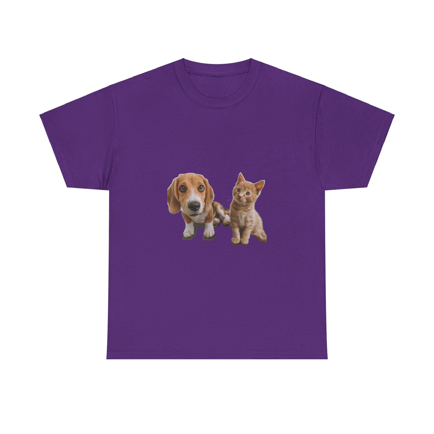 Amigos peludos amantes de las mascotas unisex camiseta de algodón pesado