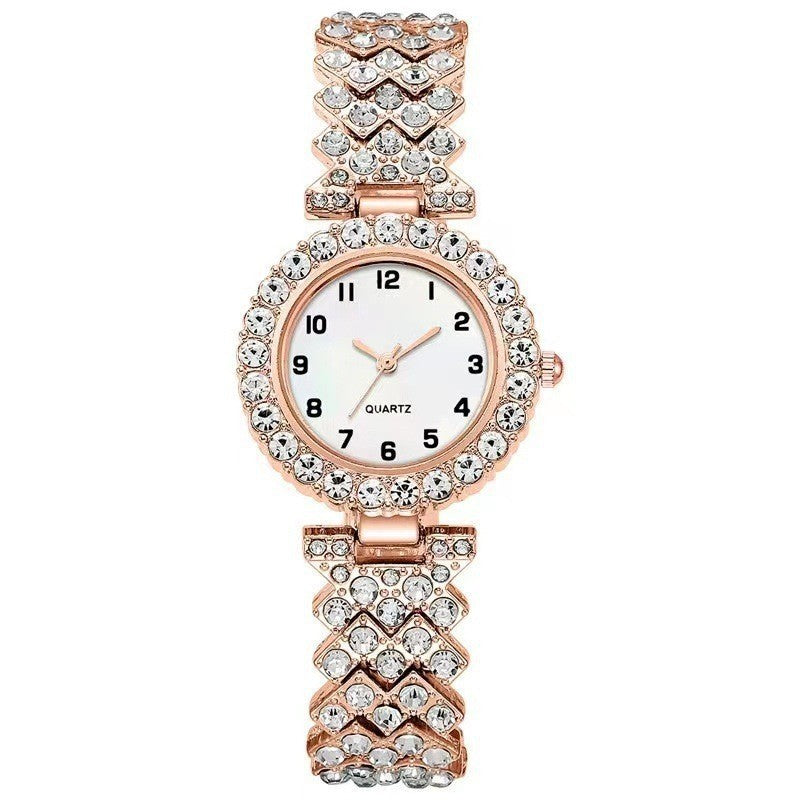 Luxury Women's Watch & Bracelet Set – Elegant Silver Quartz Wristwatch