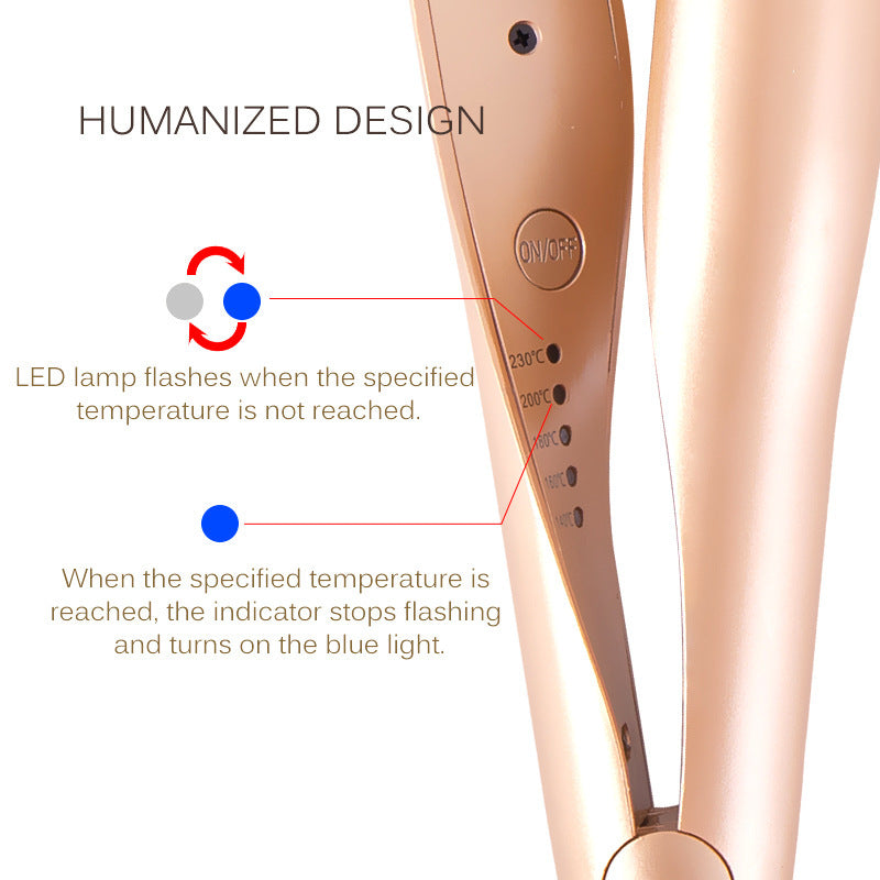 2-in-1 Ceramic Hair Straightener & Curler – 360° Swivel, Global Voltage, Fast Heat-Up