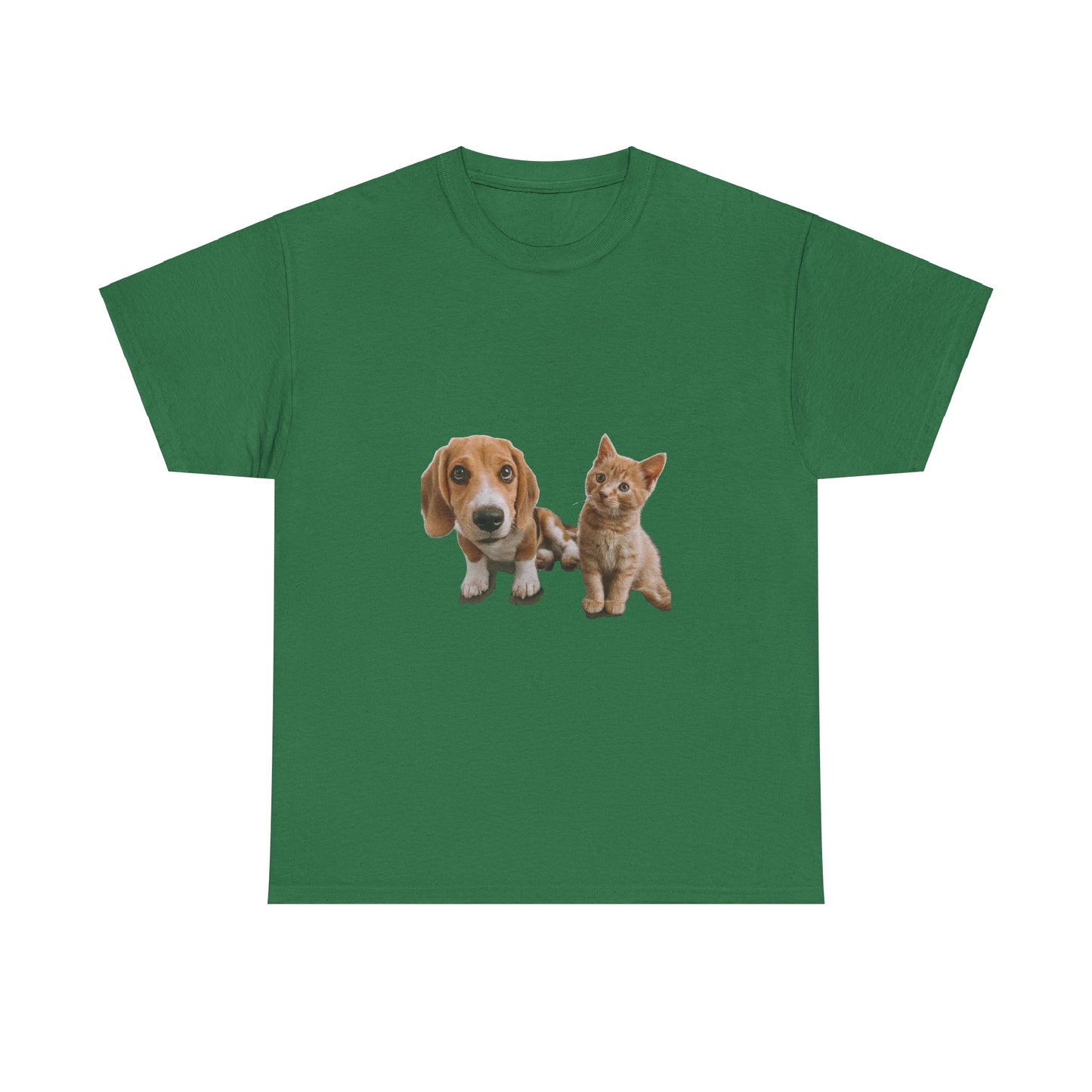 Amigos peludos amantes de las mascotas unisex camiseta de algodón pesado