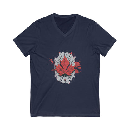 Canadian Comfort: Unisex Jersey Tee Short Sleeve V-Neck Tee