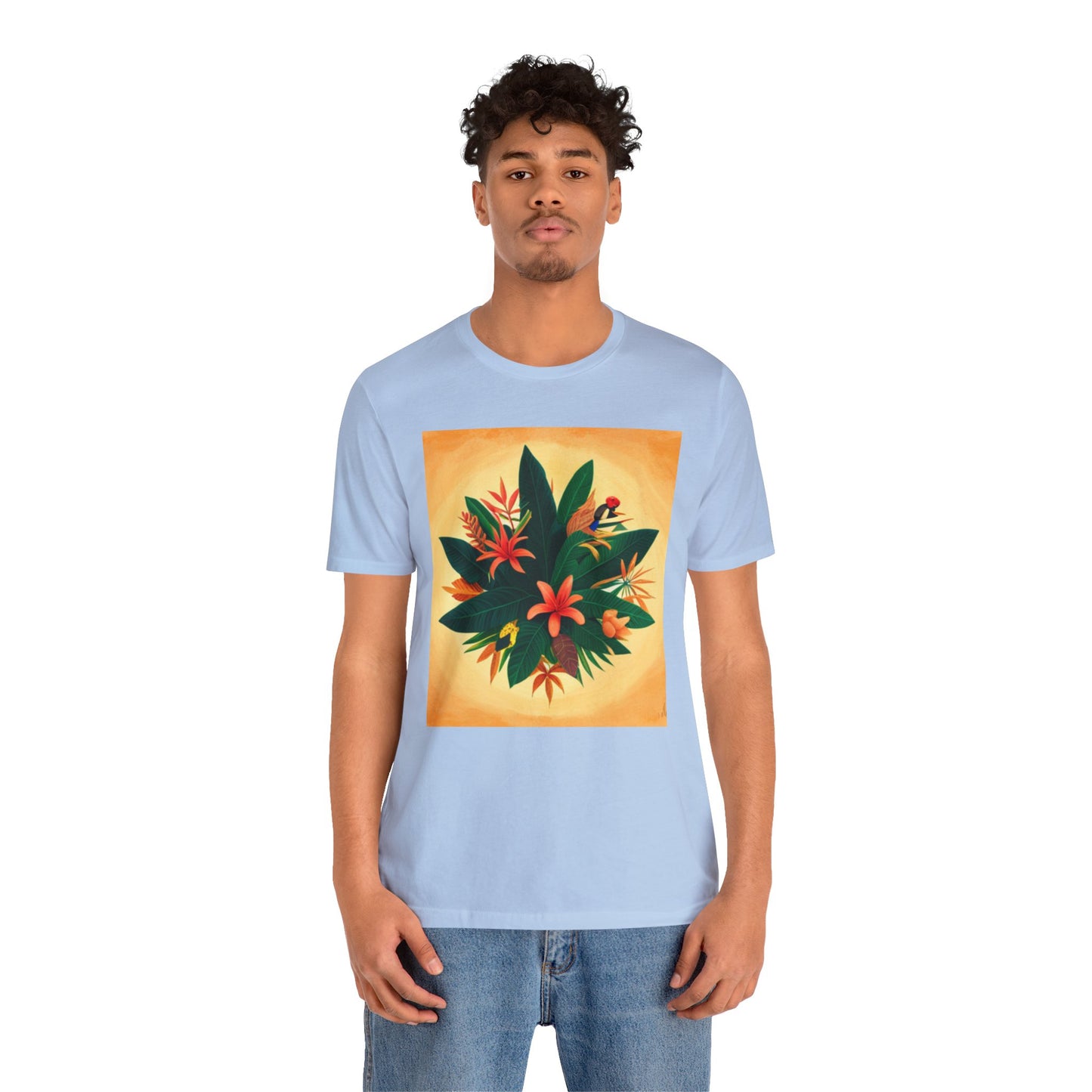 Jamaican flowers Unisex Jersey Short Sleeve Tee