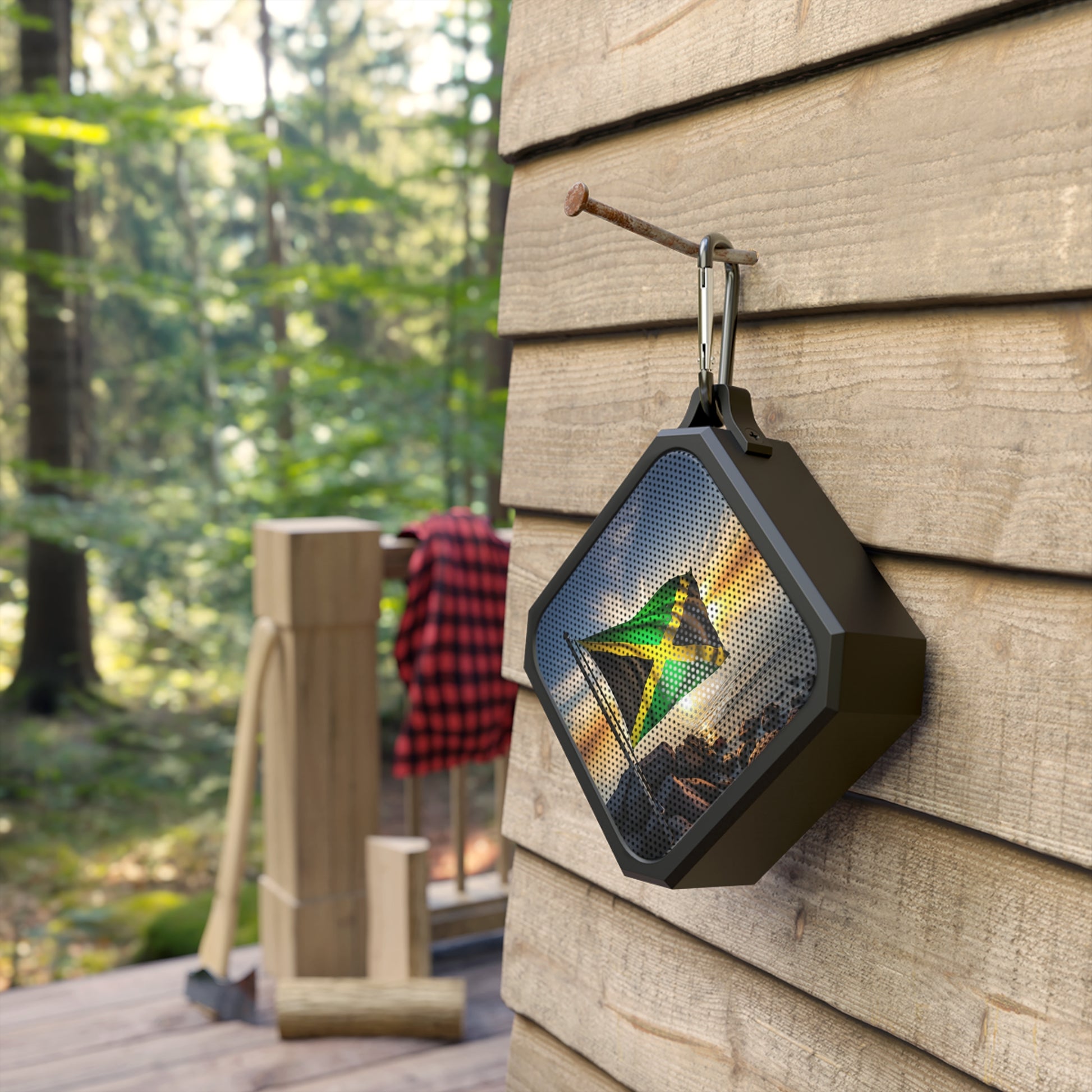 Blackwater Bluetooth Speaker with Bold Jamaican Design. Big Tunes, Big Adventures. Perfect for Every Yard.