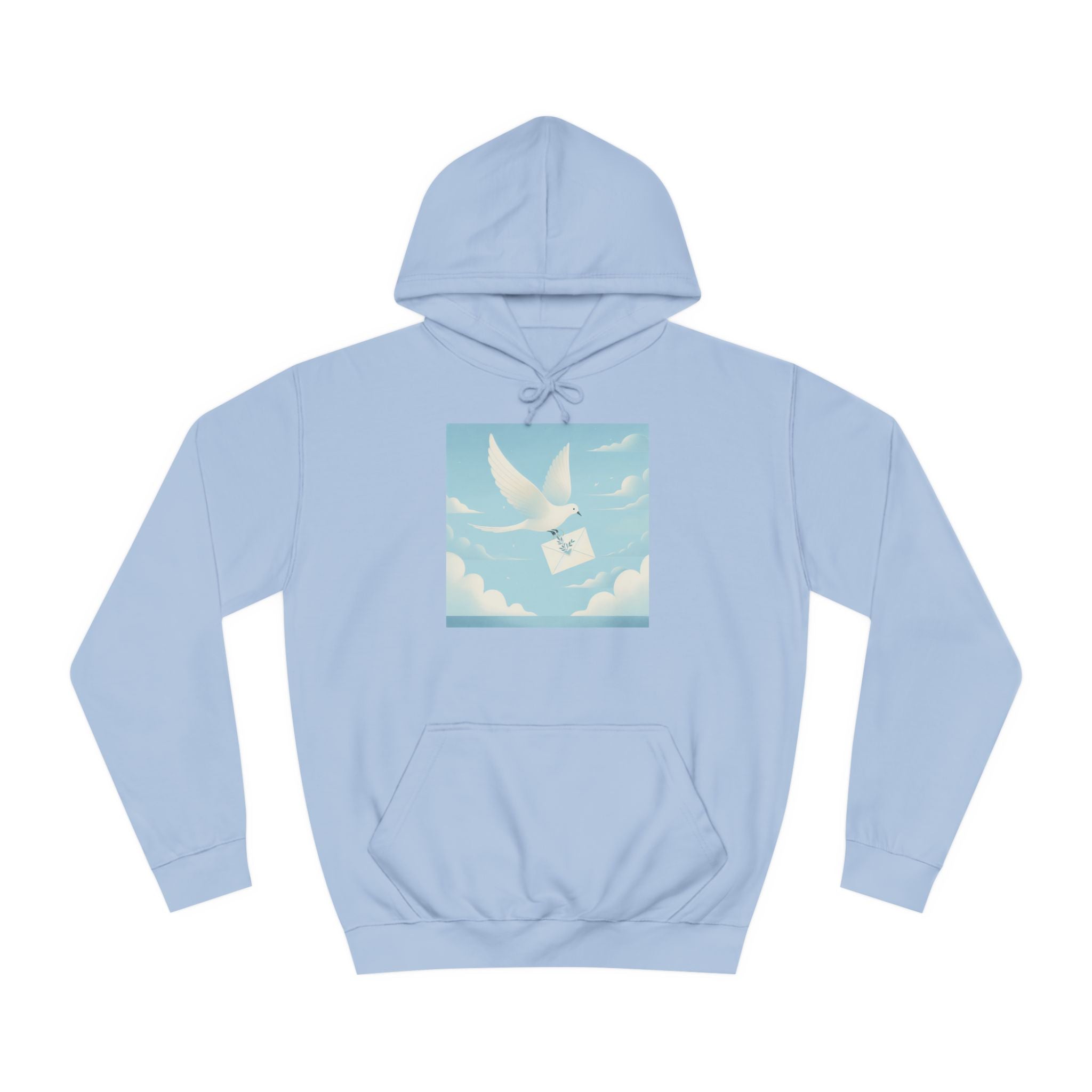 Bird Envelope College Hoodie - Pastel Romantic Minimalistic Design