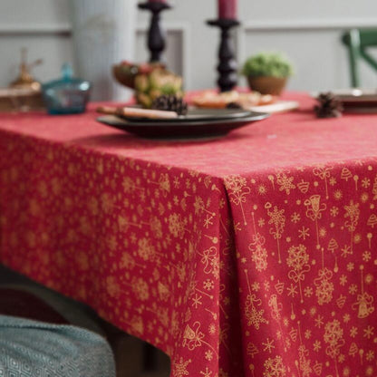 Christmas red gilded tablecloth