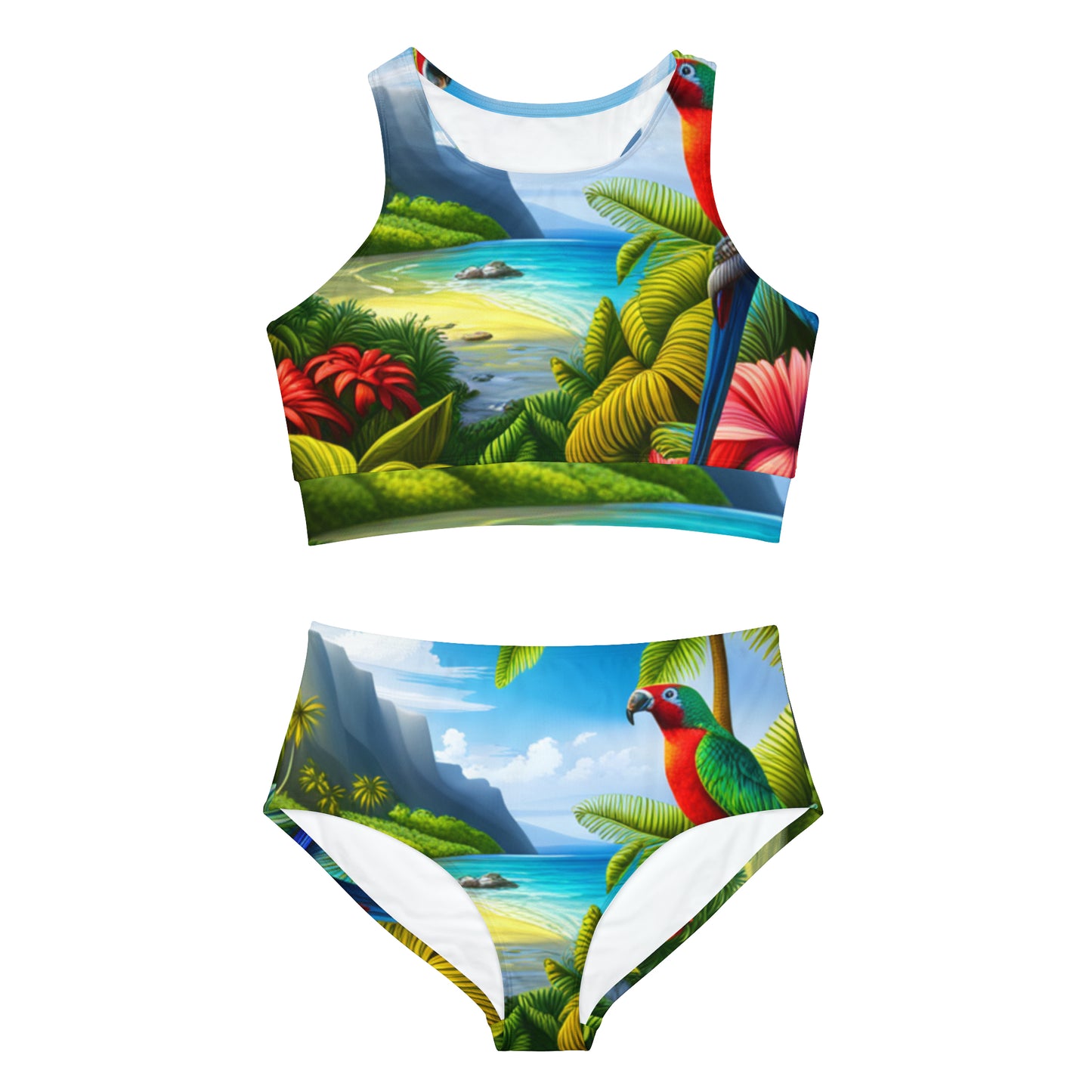 Conjunto de bikini deportivo con sabor a isla 