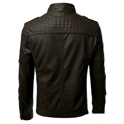 PU Leather Jacket | Slim & Zip-Up Design