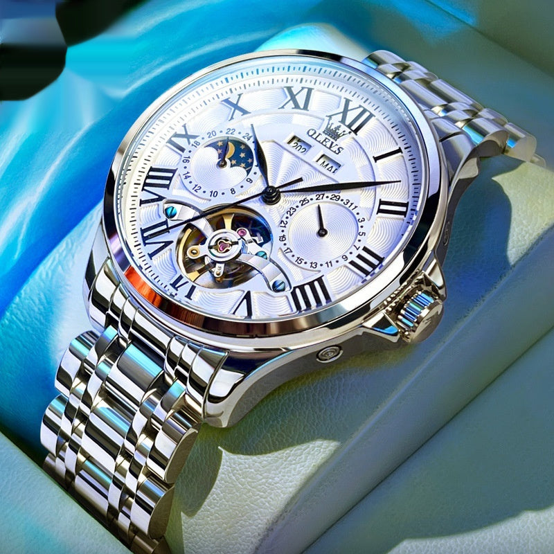 Men's Fashion Watch – Sleek Steel & Leather Design