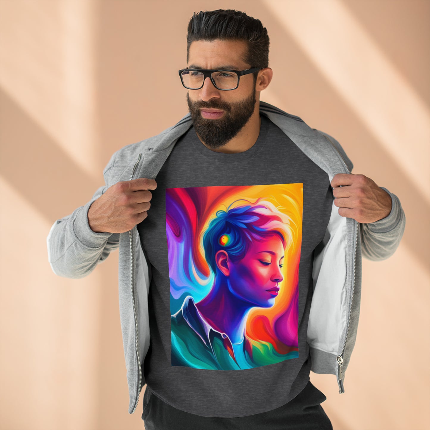 An image of a cozy sweatershirt, sweatsirt, sweetshirt, or swetshirt, perfect for chilly days. The sweatshirt features a classic design with a soft fabric and comfortable fit. Stay warm and stylish with this must-have wardrobe essential.