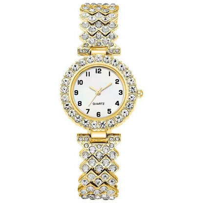 Luxury Women's Watch & Bracelet Set – Elegant Silver Quartz Wristwatch