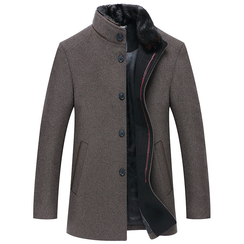 Warm Wool Coat for Men | Stand Collar | M2K Trends