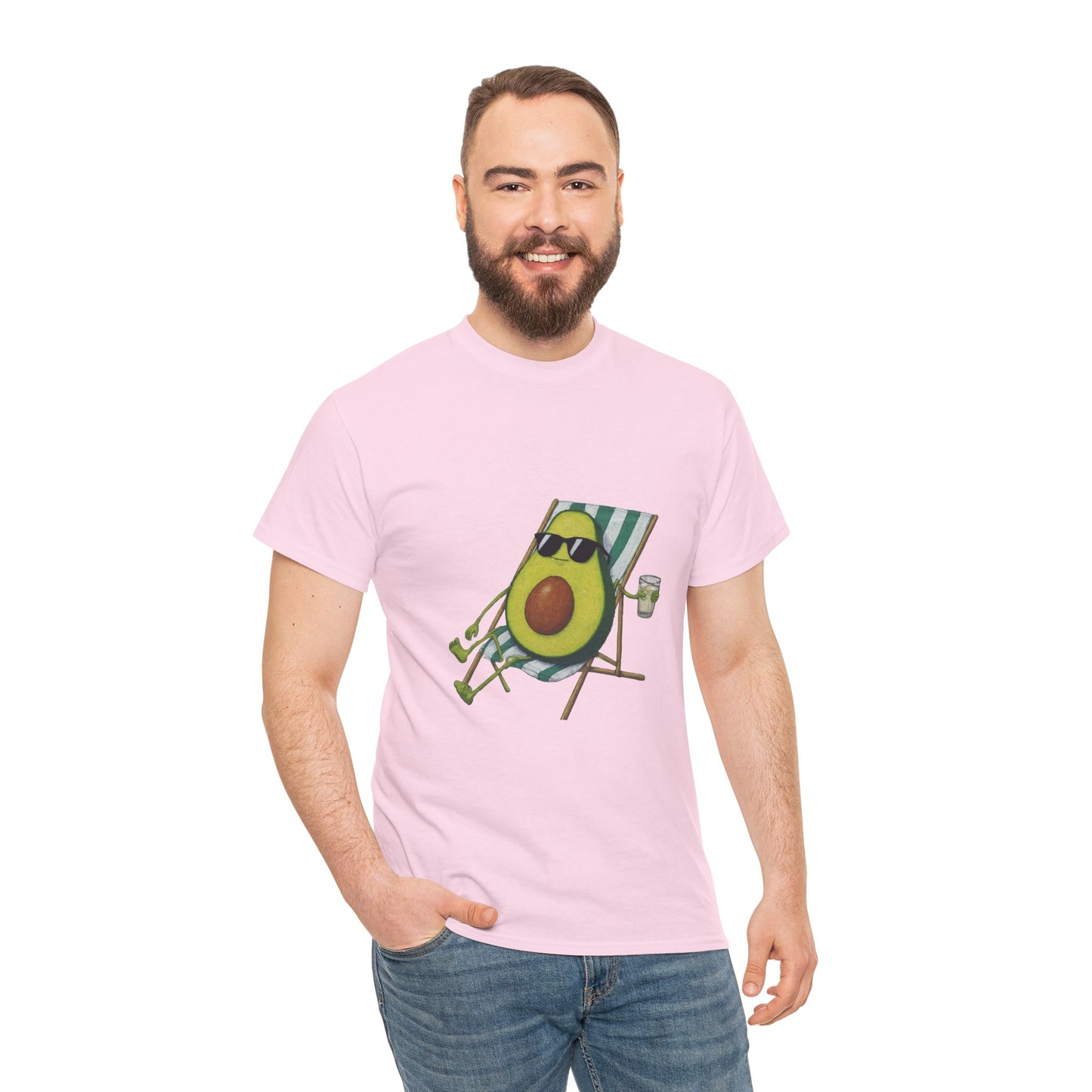 Camiseta unisex de algodón pesado con estampado de aguacate: comodidad y estilo para todos los días