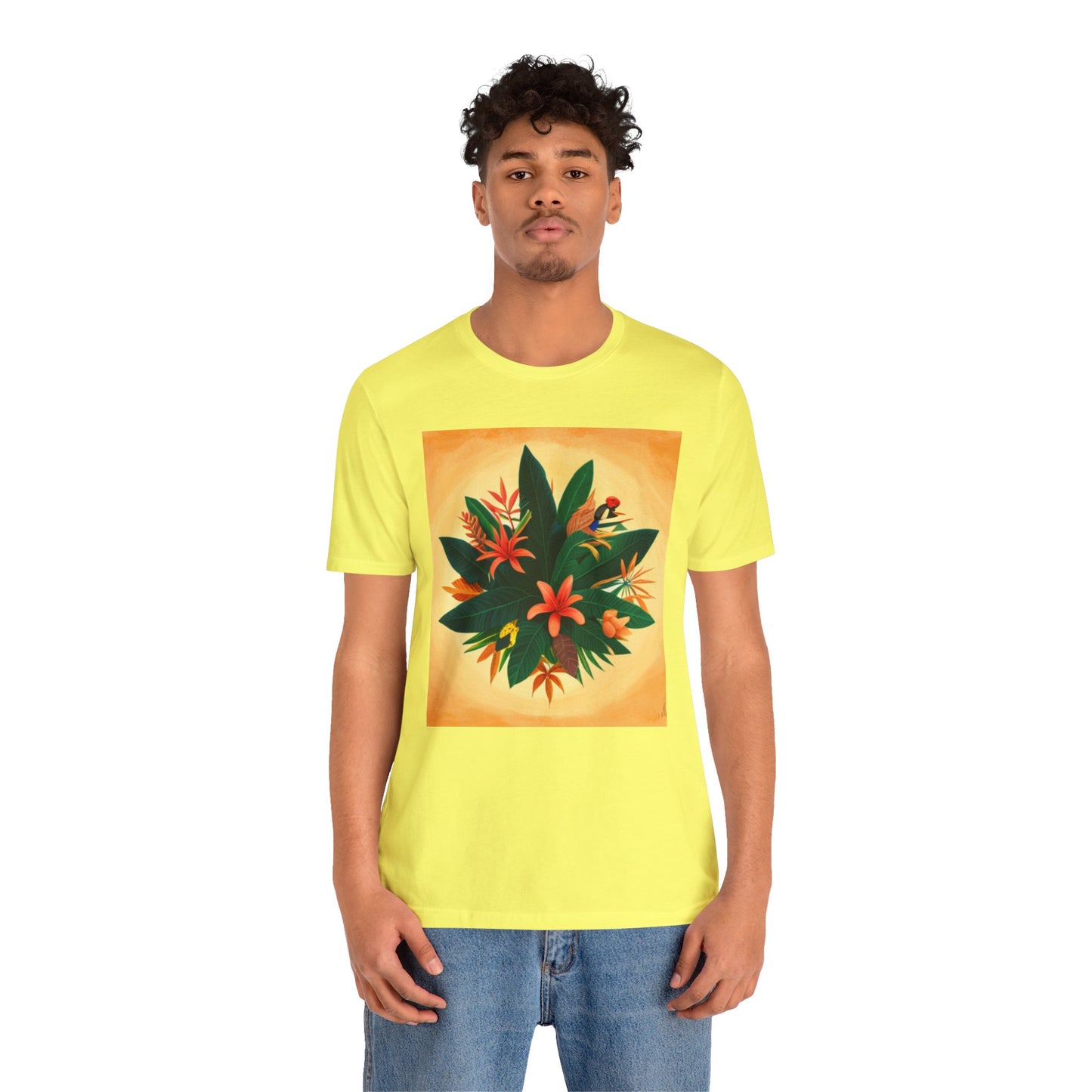 Jamaican flowers Unisex Jersey Short Sleeve Tee