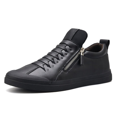 Winter men's shoes round toe caps men's leather shoes