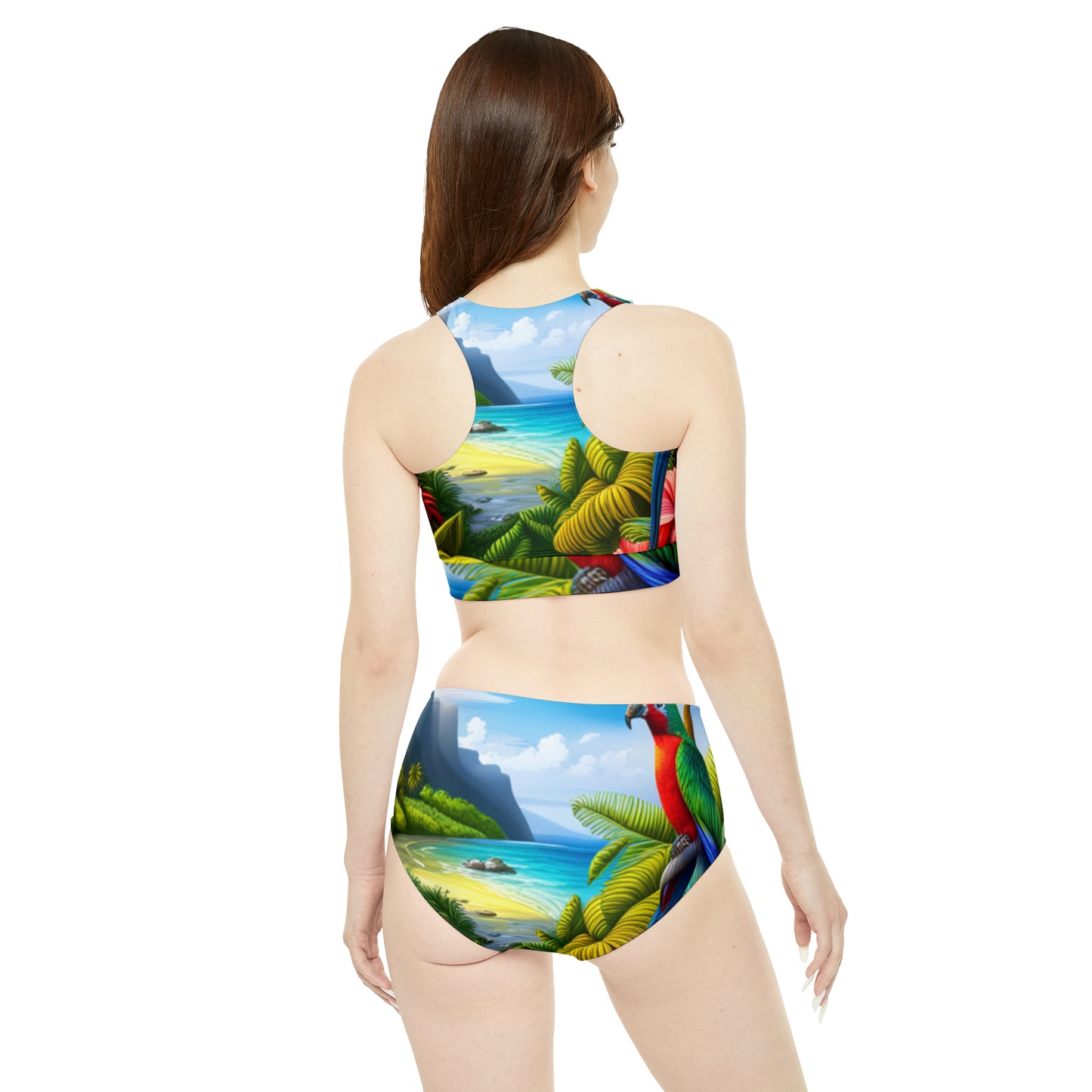 Conjunto de bikini deportivo con sabor a isla 