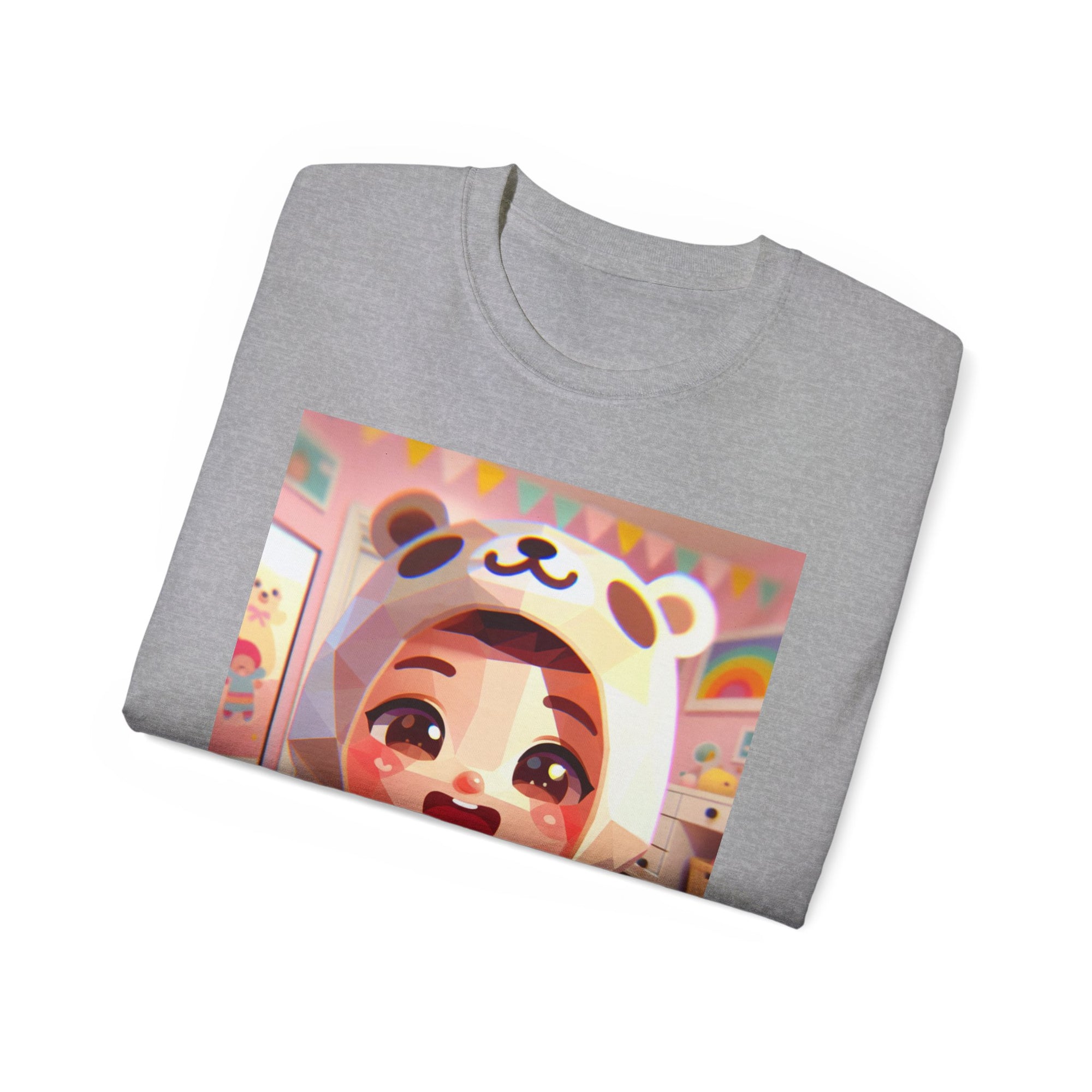 Cute Cartoon Animal Tee, Cozy Unisex T-Shirt for Kids, Gift for Animal Lovers, Birthday, Casual Style, Fun Wear