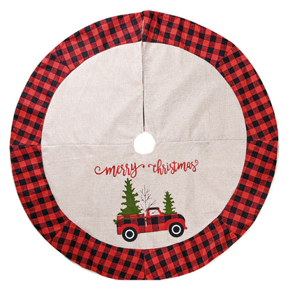 Linen Tree Skirt Car Christmas Tree 120CM Christmas Decoration Tree