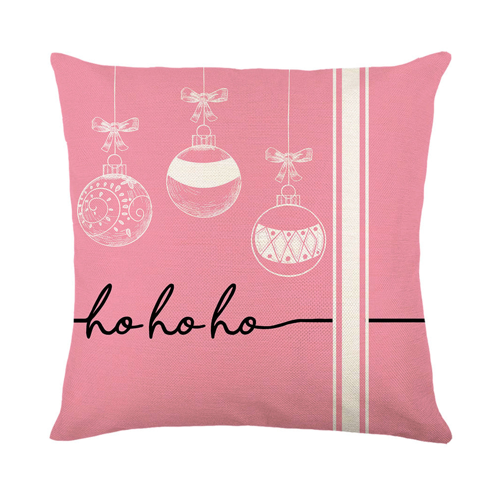 Christmas Pillow Cover Linen Letter Printing